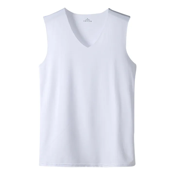 Men'S%20Top%20Men'S%20Summer%20Multi%20Color%20Sleeveless%20Vest%20Men'S%20Summer%20Ice%20Silk%20Traceless%20Thin%20Breathable%20Color%20V-Neck%20Sleeveless%20Top%20-%20Image%205