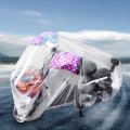 Disposable transparent motorcycle jersey PE film bicycle cover rainproof dustproof battery car cover.