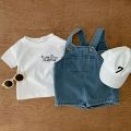 2024 Summer Baby Clothing Set Toddler Girls Clothes Suit Infant Tee and Denim Overall  Boys Outfit. 