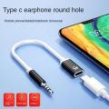 AUX Audio Cable 3.5mm Male to Typec Female Flat Head Earphone to Round Head Car Speaker Adapter Phone Converter Converter.