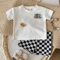 Summer Toddler Boys Girls Cotton Short Sleeve Top+Shorts Set Baby Boys Shortsleeve Printing Tee Outfits Sets Kids Clothes. 