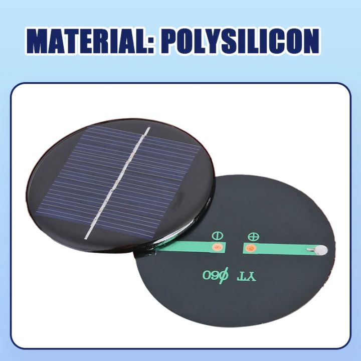 1/5/10pcs%206V%202W%2070mA%20Solar%20Power%2080MM%20DIY%20Mini%20Polycrystalline%20Silicon%20Solar%20Cell%20Module%20Circle%20Round%20Solar%20Panel%20Epoxy%20Board%20-%20Image%205