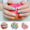24 pcs Children Teens Girls Nails Press On  Full Cover  Gradient Color Rainbow Star Unicorn Shell Short False Nail Kits for Kids Teenager Girls with Glue stickers Nails for girls. 
