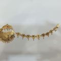 Traditional Bridal Nath, Gold style Nath for girls, Elegant artificial gold nose ring. 