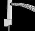 Faucet with 1.25 Meter Flexible Hose Pipe and Wall Hook White Jet Spray for Toilet Polished. 