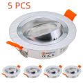5/10pcs GU10 MR16 Round Recessed Ceiling Spotlights Frame LED Downlight Angle Adjustable Rotating Indoor Lighting Fixture. 