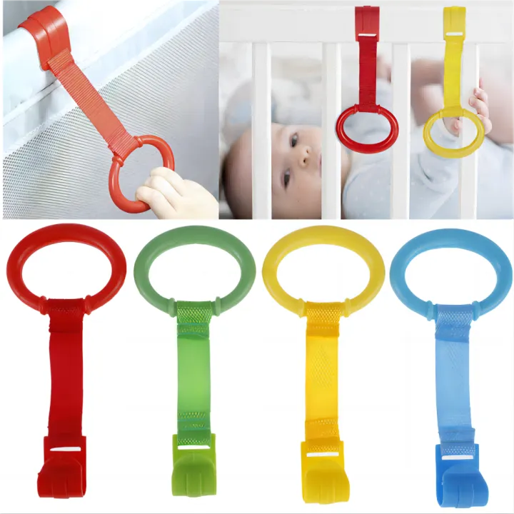 Play Pen Pull Up Rings Toyvian 4pcs Baby Playpen Pull Up Rings Playpen Hanging Accessories Walking Assistant Fitness Pull Ring Wristband Infant Baby Stand Ring Crib Tool C3 Baby Rings