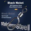 Fishing Swivels Snap 25~100Pcs Hooked Snap Stainless Steel Fishing Rolling Barrel Swivel Fishing Lure Connector Interlock Snap.