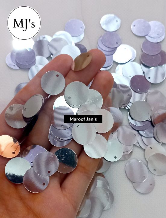 15g 250Pcs 15mm Big Round Flat Sequins/Sitaaray For Sewing Embroidery Needlework Crafting Jewelry Making Etc