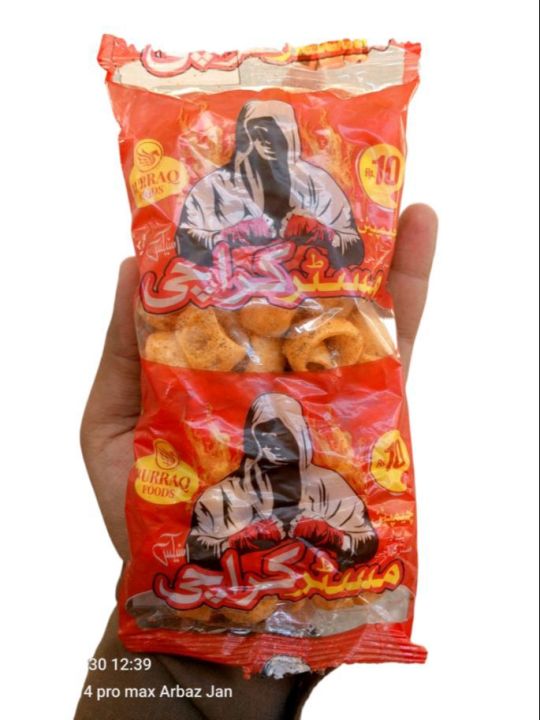 Original Burraq Foods Mister Karachi (Pack Of 12) / Spicy Snacks / Full Masala Dar Papad / Very Fresh And Crispy / Spicy And Crispy / Mister Karachi / With Affordable Price