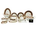 yamasen dinner set 104 pcs embossed gold plated premium quality 12 person serving. 