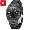 OLEVS 3613 Butterfly Lock Fan Made Luxury Business Watch for Man Sport Stainless Steel Men Watch Luminous Date Watches Quartz watch - Watch For Men.