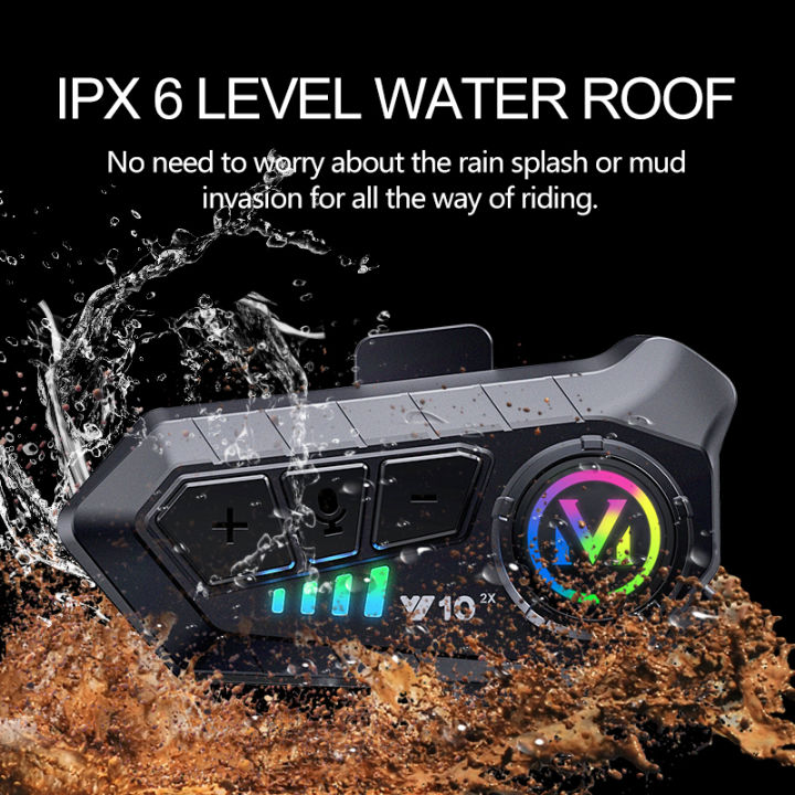 Y10-2X%201/2Pcs%20Motorcycle%20Helmet%20Bluetooth%20Headset%20Intercom%20Long%20Standby%201000mAh%20MP3%20IPX6%20Waterproof%20%20Wireless%20Hands-free%20Super%20-%20Image%205