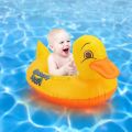 Duck Shaped Baby Swimming Ring, Inflatable Baby Swimming Float PVC Safety Aid Float Seat Circle Swim Float Boat with Double Handle and Inflator for Age 6 Months to 3 Years Toddler Floating Training. 