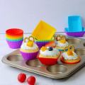 6/12PCS Silicone muffin mold Round muffin cup Heart cake baking mold Kitchen Cooking supplies Cake decorating tools.