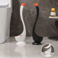 Swan Shaped Toilet Brush Set with Base and Long Handle Bathroom Accessories Easy to Clean Toilet. 
