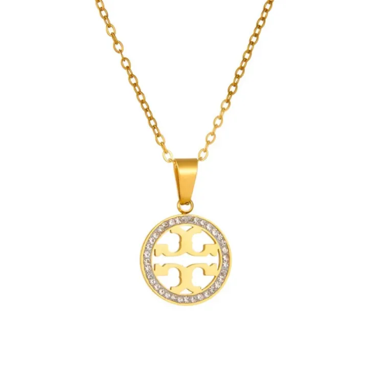Tory%20Burch%20Set%20Gold%20Plated%20Necklace%20&%20Earrings%20Set%20for%20Women%20%E2%80%93%20Round%20Cutout%20Pendant%20Jewelry%20with%20Crystal%20Accents%20%7C%20Stylish%20Fashion%20Jewelry%20Gift%20-%20Image%202