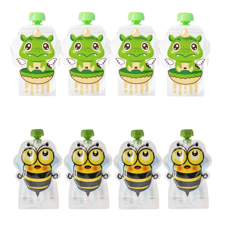 8pcs%20Reusable%20Food%20Storage%20Bag,Yogurt,%20Milk%20Food%20Pouches,%20Refillable%20Kids%20Toddlers%20Supplementary%20Food%20Squeeze%20Bottle%20Random%20-%20Image%207