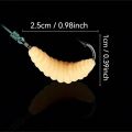 Maggots Fishing Bait Set with Hooks - Versatile Grub Lures for Bass,Trout,Crappie,Bluegill,Ideal for Freshwater Fishing.