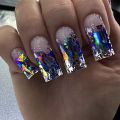 Irregular Aluminum Nail Glitter Sequin Aurora Sparkly Chunky Flakes Glitter Silver Gold Foil DIY Nail Decoration.