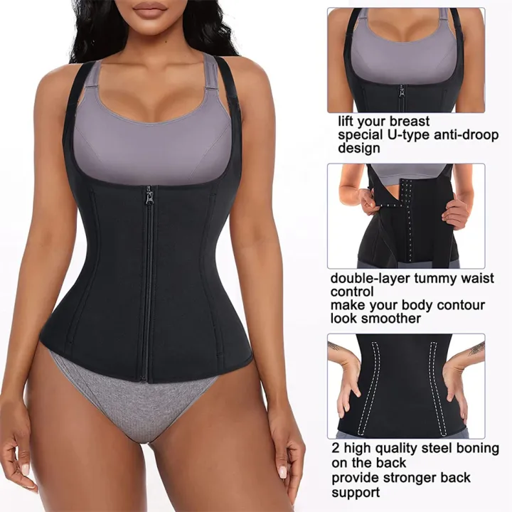 Waist%20Trainer%20Tank%20Top%20For%20Women%20Zipper%20Body%20Shaper%20Tummy%20Control%20Sleeveless%20Top%20Women's%20Activewear%20Body%20Shaping%20Underwear%20-%20Image%202