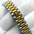 Premium Quartz Two-Tone Stainless Steel Watch For Men with White Dial, Gold Bezel, and Date Display Men's Wrist Watch.. 