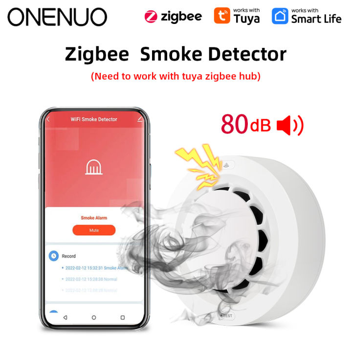ONENUO Tuya ZigBee Smart Smoke Detector Security Protection Smoke Alarm ...