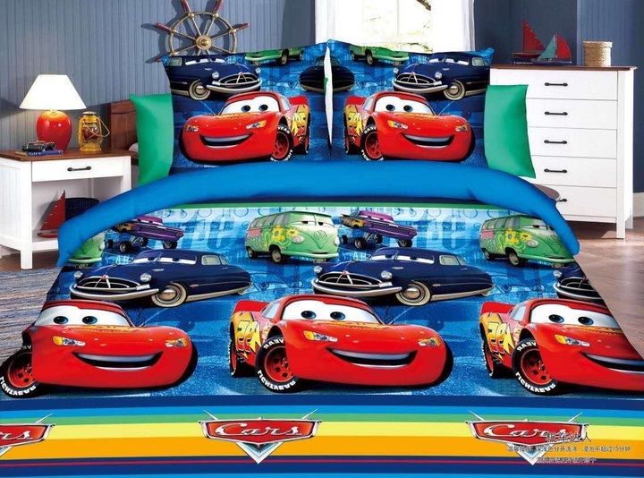 King Size Double  Cotton Bedsheets for Kids Room  Cartoon Printed Bedsheets