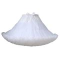 Womens 3-Layered Pleated Tulle Petticoat White Black Pink RedTutu Puffy Party Cosplay Skirt.