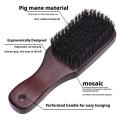 Men Beard Brush Wood Handle Boar Bristle Moustache Cleaning Brush Hairdressing Anti Static Barber Hair Styling Comb Tool. 