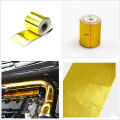 5m Self Adhesive Heat Shield Wrap Automotive Exhaust Tube Insulation Tape Golden Heat Barrier Self Adhesive Engine Gold. 