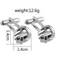 1Pair Men's Stainless Steel Vintage Tone Laser Twist Cuff Links Wedding Gift Cuff Links. 