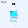 50-250ml Borosilicate Glass Erlenmeyer Flask with Black Screw Cap, Lab Conical Triangle Flask for Chemistry Experiment. 