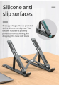 Aluminum laptop stand for bed and office use lightweight ventilate, portable laptop stand  with 7-Level adjustable Height for 11 - 17 Inch notebook stand High Quality Aluminium laptop stand with non-slip silicon grip.. 