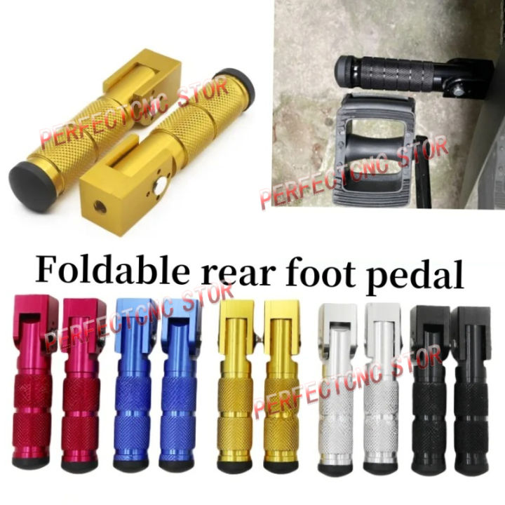 Motorcycle Footpegs CNC Aluminum Motor Bike Universal Folding Footrests ...