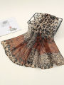 Bohemian Styles New Leopard Print Patchwork Chiffon Silk Scarf Female Women Shawl Ventilate Wrap Scarves.