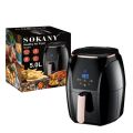 Sokany SK-3011 5L Digital Air Fryer | 1500W Healthy Oil-Free Cooker | Detachable Non-Stick Basket | LED Touch Screen. 