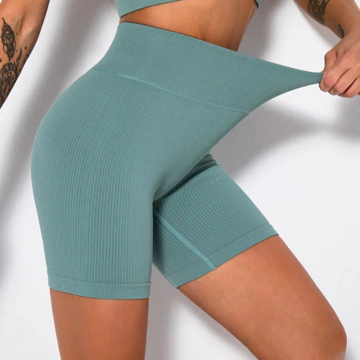 Women%20Seamless%20Knited%20Shorts%20High%20Waist%20Hip%20Lift%20Tights%20Gym%20Workout%20Running%20High%20Elastic%20Fashion%20Slim%20Yoga%20Fitness%20Leggings%20-%20Image%202