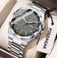 Poedagar 896 Top Original Men's Watches Stainless Steel Waterproof Luminous Man Watch Date Week Classic Trendy Quartz Men Wristwatch. 