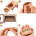 10/30/50pcs kraft paper pillow box with transparent window, candy packaging box, snack box for birthday wedding party. 