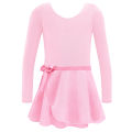Long Sleeves Leotard for Girls Gymnastics Practice Clothes Ballet Tutu Dress Stage Dance Costume with Skirt. 