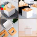 Square Shape Wooden Cover Plastic Tissue Box Holder | Paper Napkin Dispenser Case. 