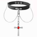 Athemis Rosario And Vampire Moka Akashiya Cosplay Necklace Cross Pendant Choker Adjustable For Halloween Christmas.