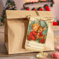 50pcs Vintage Christmas Gift Tags With Hemp Rope-Merry Christmas To-From Blank Hanging Tags,Rustic Decor For Gift Wrapping Label. 