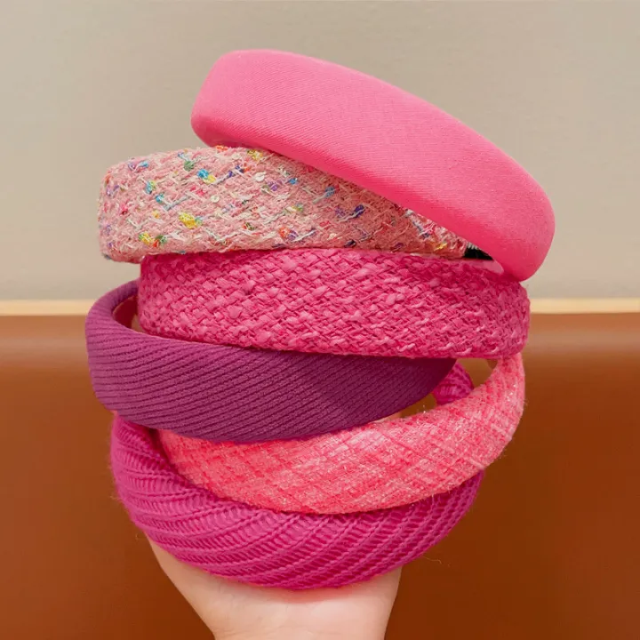 Rose%20Pink%20Sponge%20Headband%20for%20Women%20Temperament%20Knitted%20Headband%20Cute%20Girl%20Washing%20Face%20Hair%20Band%20-%20Image%205