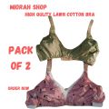 Pack of 2 Ladies Cotton Lawn Bra Summer Stuff Brazier(32-42). 