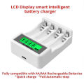 PUJIMAX LCD Display Smart Intelligent Battery Charger With 4 Slots For AA/AAA NiCd NiMh Rechargeable Batteries aa/aaa Charger. 