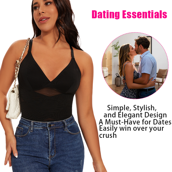 Women%20Compression%20Corset%20V%20Neck%20Cross%20Mesh%20Body%20Shaper%20%20Seam-free%20Tank%20Top%20Tummy%20Control%20Underwear%20Slimming%20Camisole%20Bustier%20-%20Image%205