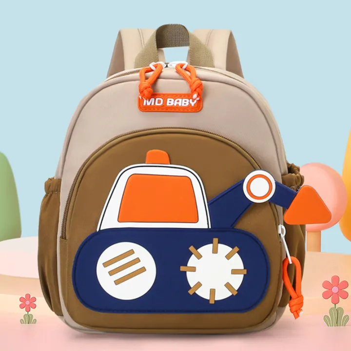 Cartoon%20Digger%20Truck%20Backpack%20for%20Boys%20Nursery%20School%20Dual%20Shoulder%20Bag%203-7%20Years%20Old%20School%20Bag%20Children's%20Soft%20Nylon%20Bag%20-%20Image%202