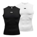 Compression Shirt Men Running Vest Summer Ice Silk Quick-drying Sports Sleeveless T-shirt Tight Basketball Gym Fitness Clothing. 